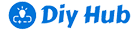 a picture showing diy tech hub logo. The logo is blue in color and has the text inscription Diy Hub in italic and nice font.