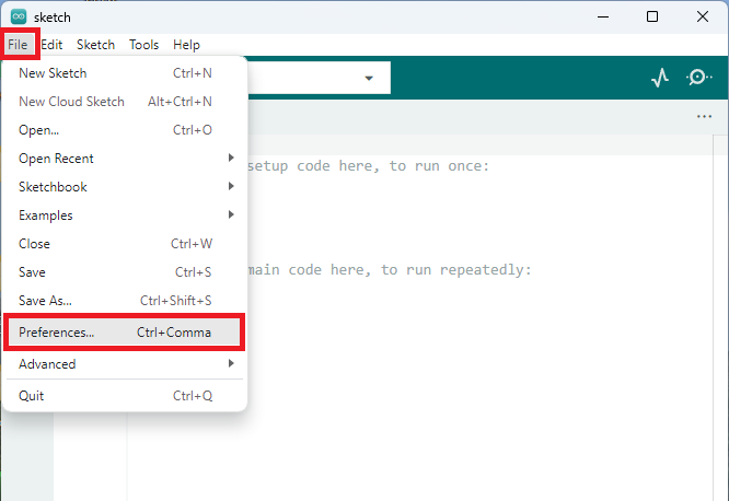 How to Install ESP8266 NodeMCU Board in Arduino IDE 2.0 (The Easy Way) 2 Arduino ide 2 menu preference