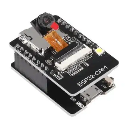ESP32-CAM with OV2640 camera and MB USB programmer for IoT camera projects in Ghana