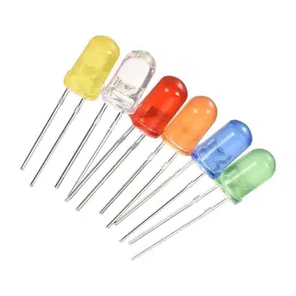 5mm LED light emitting diode in red, green, blue, yellow, white and orange colours for electronics projects in Ghana